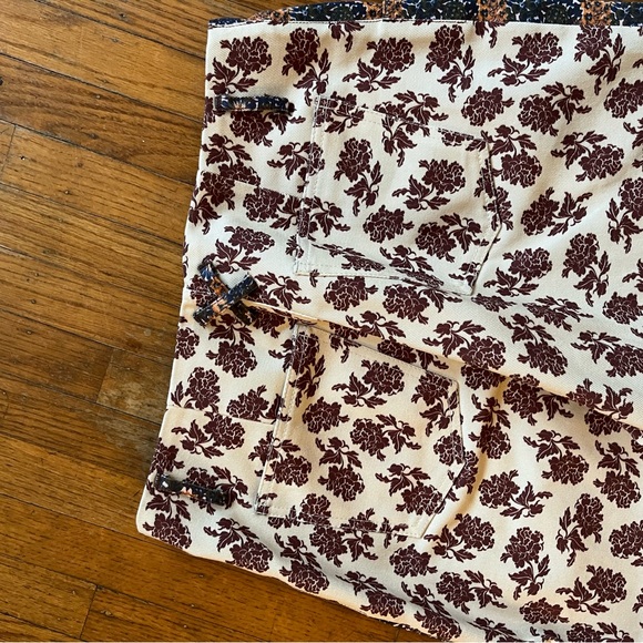 No. 6 Agatha Pants - floral navy/orange front, cream/burgundy back - Picture 9 of 9